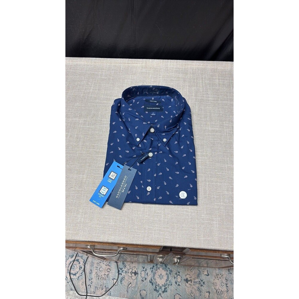 Saddlebred Big & Tall Navy Paisley Button-Down Shirt NWT